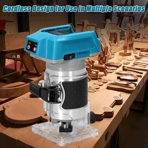 Miniatura 4 de Weytoll 18V 18000RPM Perfiladora sin escobillas, 6.35mm de diámetro de recorte, perfiladora de palma inalámbrica, perfiladora de madera, con 6