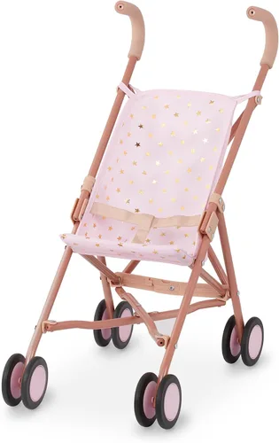 LullaBaby – Cochecito de muñecas de 14 pulgadas – Estructura plegable – Estrella – Diseño estampado – Accesorios para bebé – Juego de simulación