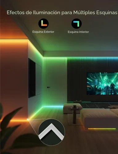 Miniatura 4 de Govee RGBIC - Tira de luces LED de 9.8 pies con cubiertas, luces LED inteligentes que funcionan con Alexa y Google Assistant, canal difusor