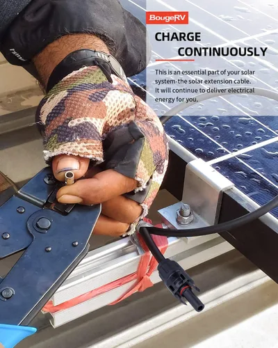 Miniatura 7 de BougeRV Cable de extensión solar de 6 pies 10AWG con conector hembra y macho con par adicional de conectores, kit de adaptador de panel solar