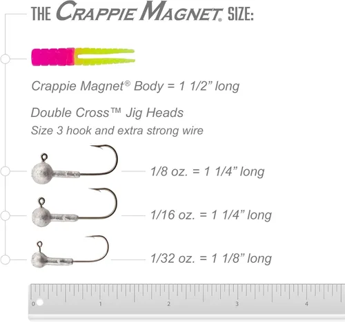 Miniatura 3 de Leland's Lures Crappie Magnet Best of the Best Kit, equipo y accesorios de pesca, señuelos de pesca, 96 cuerpos, 15 cabezas de jig de doble cruz, 4