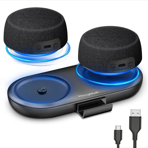 Miniatura 9 de Altavoz Bluetooth portátil, altavoz portátil con clip con micrófonos integrados, música manos libres y llamadas para senderismo/ciclismo, altavoz