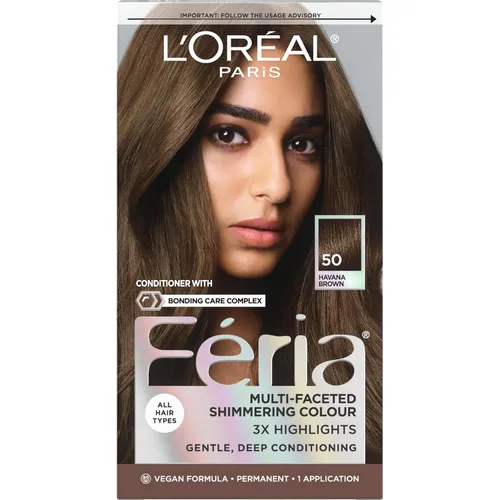 Miniatura 24 de L'Oreal Paris Feria - Tinte permanente multifacético y brillante, 60 Crystal Brown (castaño claro), paquete de 1 60 marrón claro