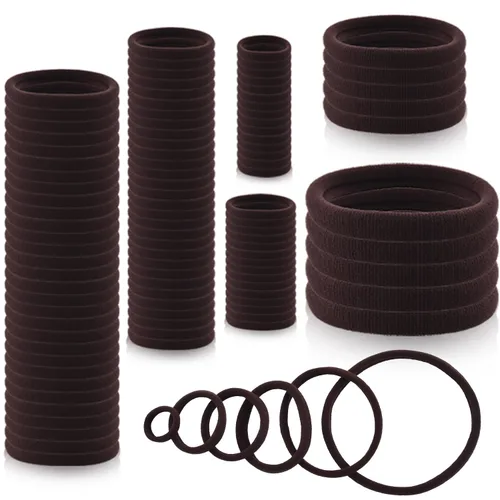 Miniatura 11 de 110 ligas negras para el cabello de varios estilos para mujeres, ligas elásticas para el cabello sin daños, soporte para cola de caballo