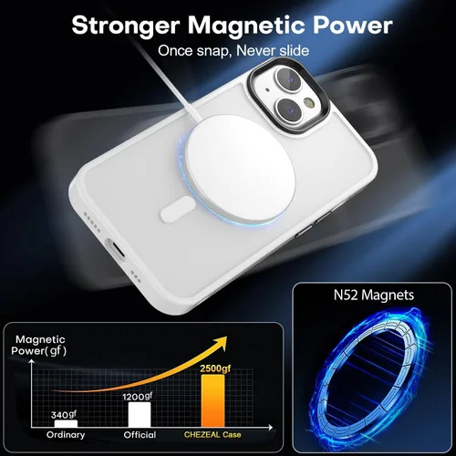 Miniatura 177 de Fuerte magnético para iPhone 11, compatible con Magsafe, [resistente a caídas de 13 pies] Funda trasera translúcida mate con sensación de piel