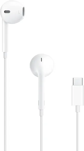 Auriculares Apple EarPods con conector USB-C, auriculares con cable con control remoto incorporado para controlar música, llamadas telefónicas y