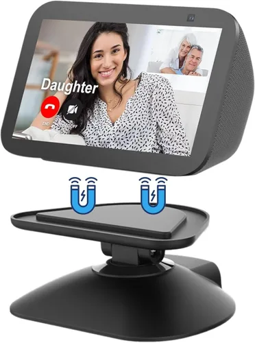 Miniatura 2 de Soporte ajustable para Echo Show 5 (3ª generación), Soporte con inclinación + giro, rotación multiángulo, base magnética antideslizante para Show 5