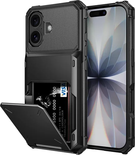 Miniatura 24 de Vofolen Funda compatible con iPhone 12, cartera 5G, 4 ranuras para tarjetas, tarjetero con bolsillo oculto, doble capa, cubierta trasera protectora