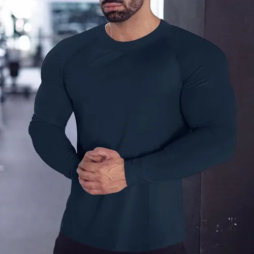 Miniatura 6 de Camisas de compresión atléticas de manga larga para hombre, capa base, camisa de entrenamiento atlético, camisas de compresión, camisetas deportivas