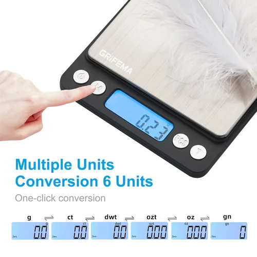 Miniatura 3 de GRIFEMA GA2003 - Báscula digital de bolsillo (17.64 oz/0.00 oz), báscula digital de cocina, básculas de joyería de alta precisión con pantalla LCD