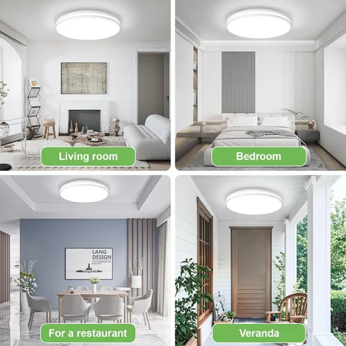 Miniatura 7 de Airand - Lámpara de techo de 10.2 pulgadas, montaje empotrado, luz de techo LED de 20 W, luz blanca diurna, 5000 K, redonda, impermeable