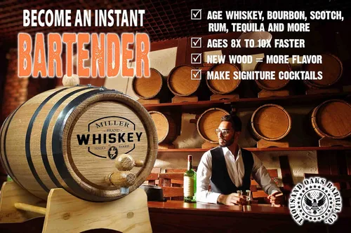 Miniatura 7 de Thousand Oaks Barrel Co. Barril personalizado de roble blanco americano de 5 litros con soporte, tapón y espita - Para el cervecero casero