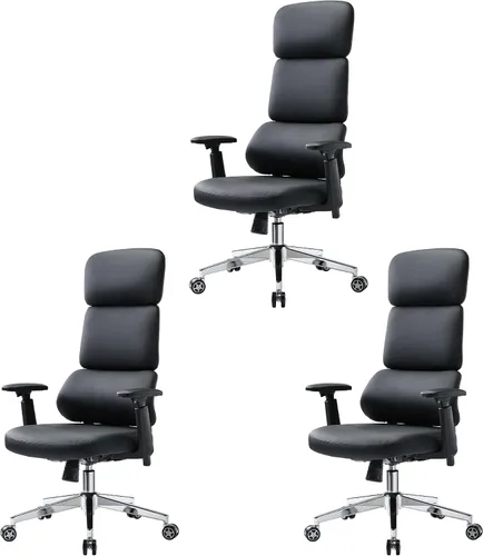 Miniatura 15 de EUREKA ERGONOMIC Remi - Silla de oficina con respaldo alto, silla de oficina de piel sintética con ruedas, silla de escritorio de cuero, silla