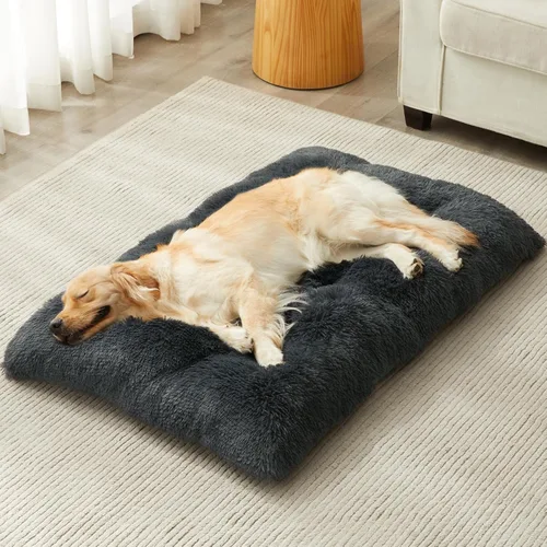 Miniatura 11 de BFPETHOME Camas para perros grandes, cama de felpa para perros, mullida y acogedora, para dormir y aliviar la ansiedad, alfombras lavables para Rosa