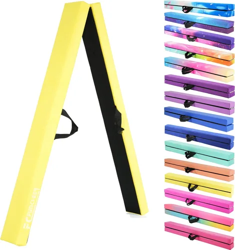 Miniatura 11 de FC FUNCHEER - Viga de equilibrio plegable, viga de suelo para gimnasia, equipo de gimnasia para niños, base de madera, fondo antideslizante y bolsa