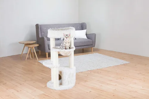 Miniatura 2 de TRIXIE Baza - Torre para gatos – Árbol para gatos con postes rascadores de yute, condominio, hamaca y cama extraíble – Muebles