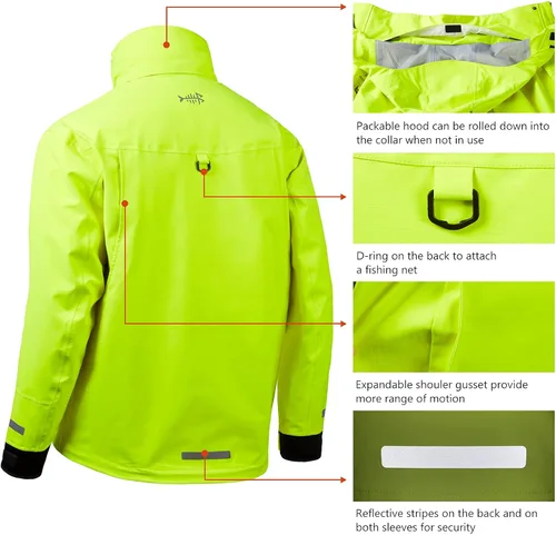 Miniatura 7 de BASSDASH Valor - Chaquetas de pesca impermeables para hombres y mujeres, chaqueta de lluvia transpirable y resistente al viento