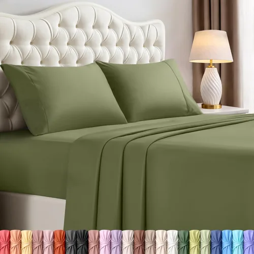 Miniatura 32 de Juego de sábanas King de Utopia Bedding – Juego de 4 sábanas para cama King, microfibra suave y transpirable, incluye 1 sábana bajera, 1 sábana Beige