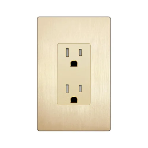 Miniatura 29 de LIDER LR15-TR-GD5P - Receptáculo decorativo mate c/tapa frontal intercambiable, tomacorriente a prueba de manipulaciones/niños, autoconexión a Dorado