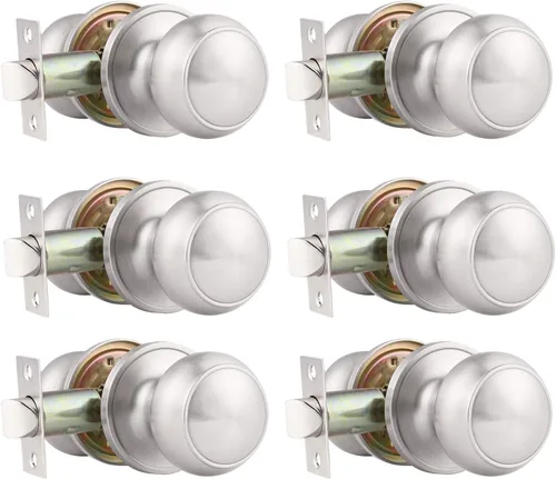 Miniatura 36 de Probrico (paquete de 10 perillas redondas para puertas de paso (sin bloqueo), perillas sin llave para cerraduras de puertas interiores/exteriores
