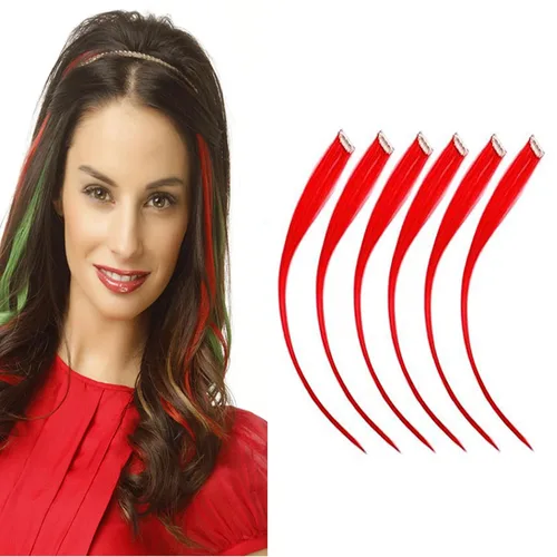 Miniatura 10 de Extensiones de cabello humano con clip, de 18 pulgadas, rubio decolorado, 100% real, extensiones de cabello con clip para mujer, 6 piezas de cabello
