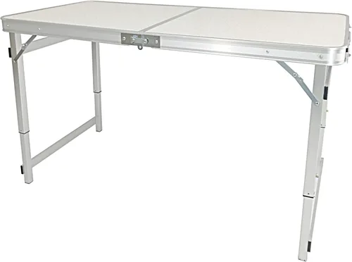 Miniatura 4 de FixtureDisplays® Mesa plegable de aluminio de 4 pies (48 pulgadas), altura ajustable de 24 a 28 pulgadas, mesa de campamento portátil ligera