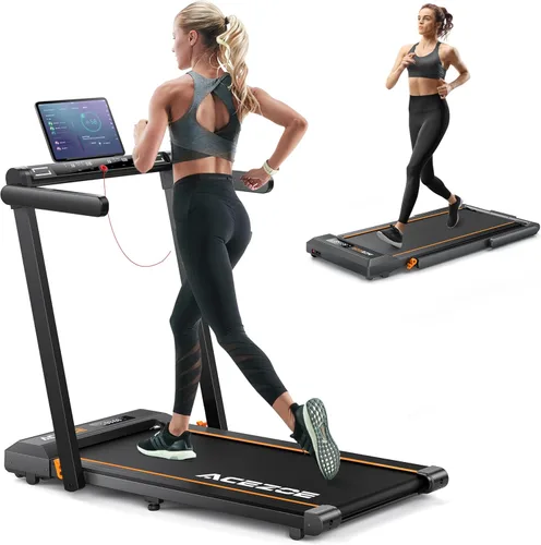 Acezoe Foldable Treadmill with 0-15% Incline and Handle Bar, 2.5HP Treadmills for Home, Under Desk Treadmill with 300LBS Capacity, Walking Pad with