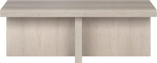 Miniatura 4 de Henn&Hart Mesa de centro rectangular de 44 pulgadas con pedestal de madera de bajo perfil para sala de estar, habitación familiar u oficina