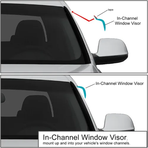 Miniatura 8 de DNA motoring WVS-004 - Juego de 4 protectores de lluvia para ventana con cinta adhesiva compatibles con Equinox/Torrent 2005-2009, viseras