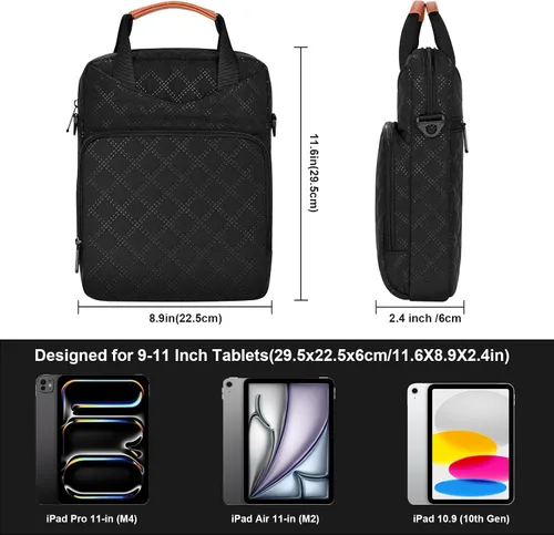 Miniatura 3 de Funda acolchada para tablet de 9 a 11 pulgadas, funda de viaje acolchada para iPad Pro de 11 pulgadas (M4), iPad 10.9 (10.9 generación), iPad Air