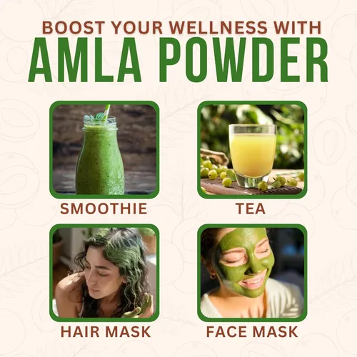 Miniatura 3 de Amla Powder Grosella espinosa india 100% pura y natural Suplemento de hierbas ayurvédicas para el cuidado del cabello, brillo de la piel