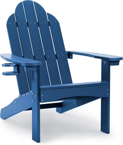 Miniatura 26 de LUE BONA HDPS Sillas Adirondack Set de 2, Silla para Hoguera al Aire Libre Resistente a la Intemperie con Portavasos, Silla Moderna de Plástico