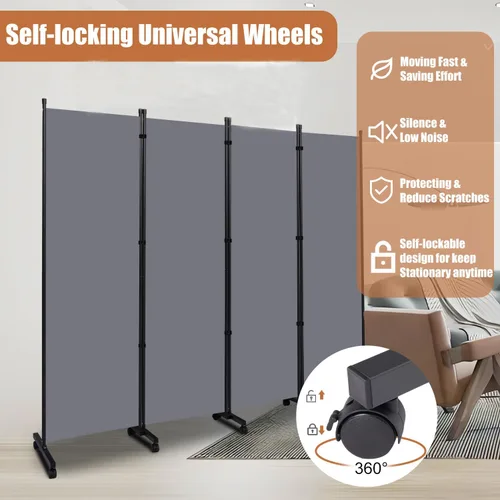 Miniatura 2 de Divisor de ambientes portátil de 88 pulgadas y pantallas de privacidad plegables, divisor de pared de 4 paneles para separación de habitaciones