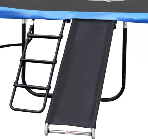 Kit de diapositivas de escalera de trampolín, escalera galvanizada universal resistente a la intemperie con tobogán para niños y niños, bolsa de