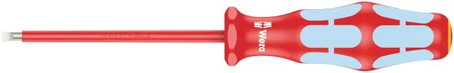 Wera 05022729001 Kraftform Stainless VDE 3160i Destornillador ranurado de acero inoxidable, Lasertip, cabeza de 1/8", longitud de hoja de 3.19"