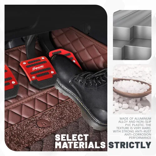 Miniatura 4 de Zufoty 3 almohadillas antideslizantes de aleación de aluminio para coche, pedal de freno de automóvil, cubierta de almohadilla de pedal