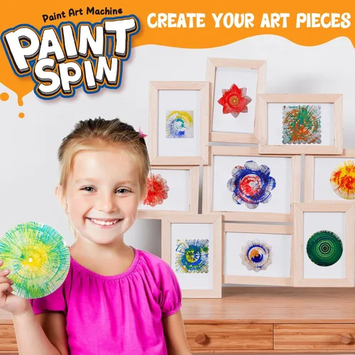 Miniatura 3 de Kit de Máquina de Arte de Pintura Giratoria para Niños, Conjuntos de Kits de Juguetes Giratorios de Pintura de Artes y Manualidades para Niños