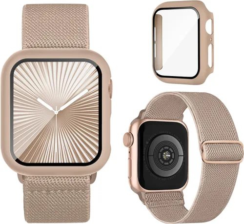Miniatura 8 de Bandas elásticas compatibles para correa y carcasa de Apple Watch de 40mm 44mm 41mm 45mm 42mm 46mm, correas deportivas de nailon Solo Loop