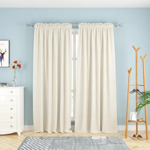 Miniatura 17 de UPOPO Cortinas de Niveles Beige Sobre Fregadero con Textura de Lino para Ventana de Cocina de 16 Pulgadas de Largo Caravana Privacidad Pequeñas