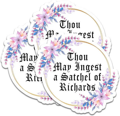 Miniatura 2 de 314PI Calcomanías de vinilo troqueladas con texto en inglés «Thou May Ingest a Satchel of Richards», calcomanías de vinilo troqueladas
