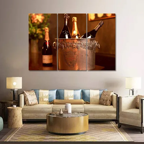 Miniatura 36 de Obra de arte para paredes del hogar, 3 paneles de letras de vino tinto, pinturas de corcho, impresiones HD, arte de pared de corcho de vino sobre