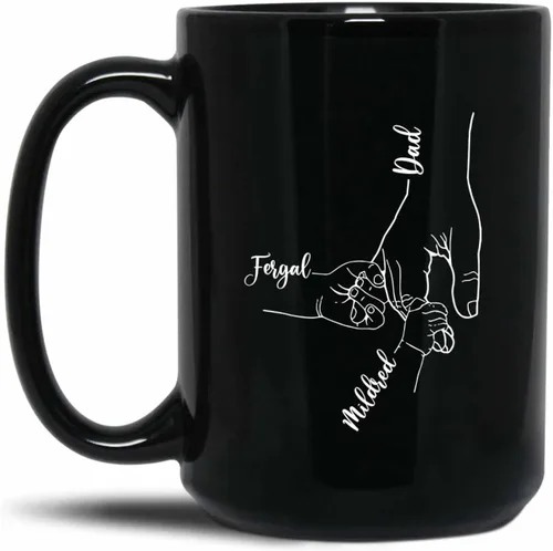 Miniatura 10 de Taza de café personalizada con la bandera estadounidense para el abuelo y el día del padre, nombres personalizados para papá y niños, taza