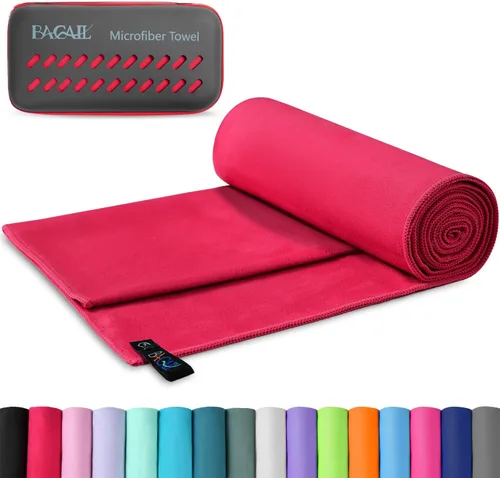 Miniatura 19 de BAGAIL - Toalla de camping con funda de EVA, toalla de viaje de microfibra compacta y ultrasuave, toalla de viaje súper absorbente y ligera de Gris