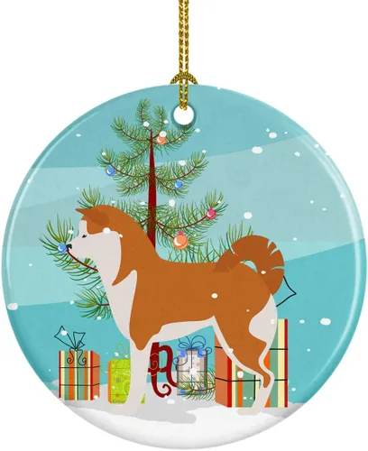 Miniatura 82 de Caroline's Treasures Bulldog inglés «Merry Christmas» adorno de cerámica para árbol de Navidad, decoración colgante para el hogar, Navidad, fiestas