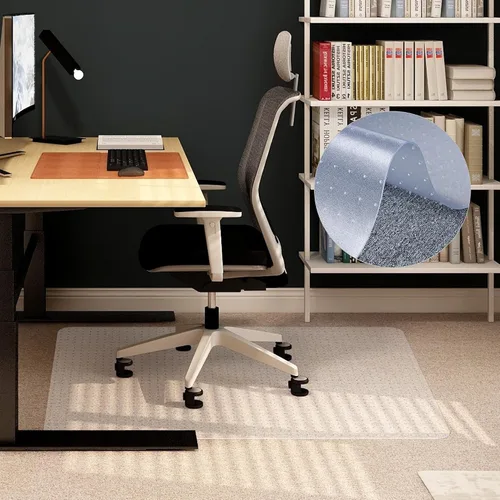 Miniatura 8 de Yescom Tapete transparente para silla de oficina para alfombra de pelo bajo de 48 x 36 pulgadas, grosor de 1/8 pulgadas, 2 protectores de piso