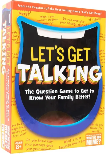 WHAT DO YOU MEME? Let's Get Talking: El juego de preguntas para conocer mejor a tu familia por Relatable, diseñado para mayores de 8 años,