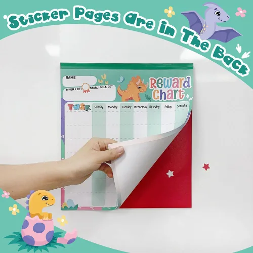 Miniatura 3 de Reward Chart for Kids – Dinosaur Magnetic Kids Behavior Chart, Pad with 26 Chore Charts, 1920 Star Stickers, 49 Incentive Stickers, Responsibility