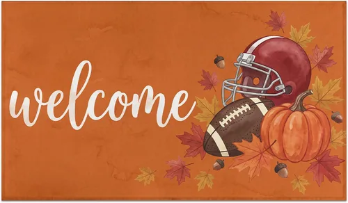 Miniatura 18 de Fall Door Mat Outdoor, Autumn Pumpkin Welcome Mat Fall Decorations Non-Slip Thanksgiving Doormat Low Profile for Home Indoor Outdoor Decor