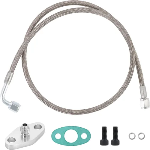 Miniatura 9 de 4AN Fitting T3 T3/T4 T04 Turbo Kit de adaptador de junta de entrada de alimentación de aceite Turbo
