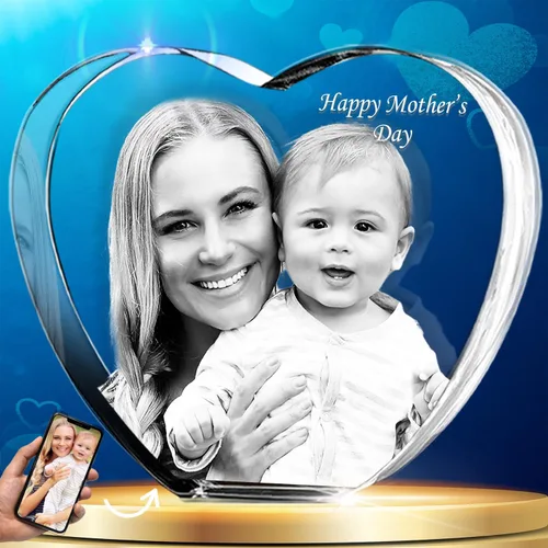 Miniatura 9 de Captur3D - Foto de corazón de cristal 3D, personalizado, con imagen grabada y mensaje, regalo para cumpleaños, boda, recuerdo, día de la madre, San